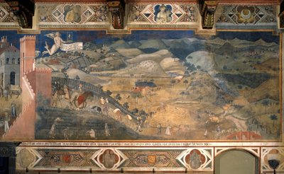 Gli effetti del buon e del cattivo governo in città e in campagna (dettaglio) da Ambrogio Lorenzetti