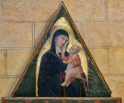 San Michele Arcangelo che uccide il drago tra i Santi Benedetto e Bartolomeo da Ambrogio Lorenzetti