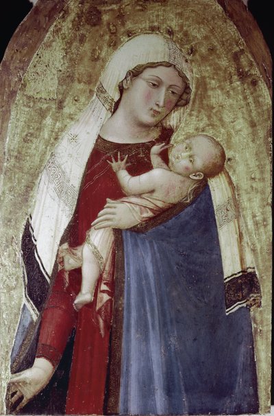 La Vergine con il Bambino Gesù, parte centrale di un polittico da Ambrogio Lorenzetti