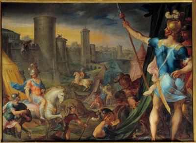 Il campo dei crociati davanti a Gerusalemme dalla serie Storia di Tancredi e Clorinda da Ambroise Dubois