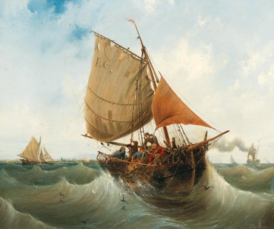 Pesca sulla costa da Ambroise Louis Garneray