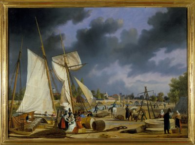 Il porto di Caen, di Louis Garneray, circa 1820 da Ambroise Louis Garneray
