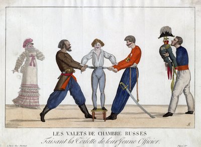 Toeletta di un giovane ufficiale russo da Ambroise Louis Garneray