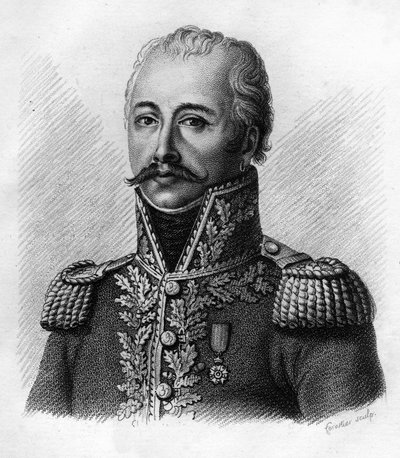 Antoine Guillaume MAURAILHAC de ELMAS de la COSTE dit DELMAS (1767-1813) - in "Portraits des généraux français en suite des victoires et conquêtes des français". Inciso da Ambroise Tardieu nel 1818. Collezione Stella da Ambroise Tardieu