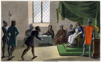 Childeberto II rende giustizia ai suoi sudditi (711). Disegnato e inciso da Ambroise Tardieu nel 1825 da Ambroise Tardieu