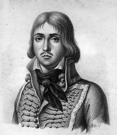 Generale Marceau. François Séverin Marceau Desgraviers Generale francese (1769-1796). in "Portraits of the French generals following the victories and conquests of the French". Inciso da Ambroise Tardieu nel 1818. Collezione Stella da Ambroise Tardieu
