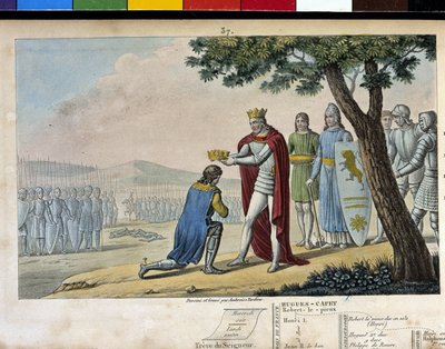 Enrico I (1008 - 1060), dinastia capetingia. Vincitore di suo fratello Roberto il Vecchio, lo perdonò e gli diede il Ducato di Borgogna nel 1016 - Disegnato e inciso da Ambroise Tardieu nel 1825 da Ambroise Tardieu