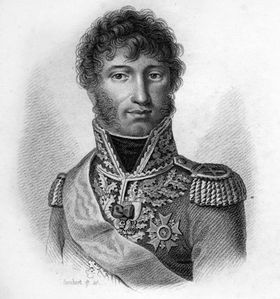 Joachim Murat (1767 - 1815), Maresciallo di Francia, Re di Napoli in "Ritratti dei generali francesi a seguito delle vittorie e conquiste dei francesi". Inciso da Ambroise Tardieu nel 1818. Collezione Stella. da Ambroise Tardieu