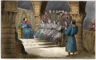 Filippo V (1294-1322) il Lungo e gli Stati Generali respingono le pretese di Jeanne II (legge salica) - Filippo V detto "Le Long" (1294-1322) - Gli Stati Generali, convocati al Louvre, dichiararono Filippo V re ed esclusero dalla corona sua nipote Jeanne da Ambroise Tardieu