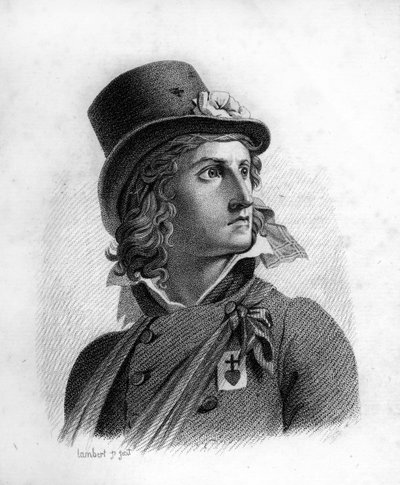 Ritratto di Henri du Vergier, Conte di La Rochejaquelein (1772-1794). Inciso da Ambroise Tardieu nel 1818. Collezione Stella da Ambroise Tardieu