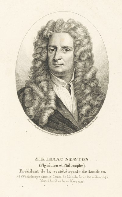 Ritratto di Sir Isaac Newton 1642-1727, c. 1830-1840 da Ambroise Tardieu