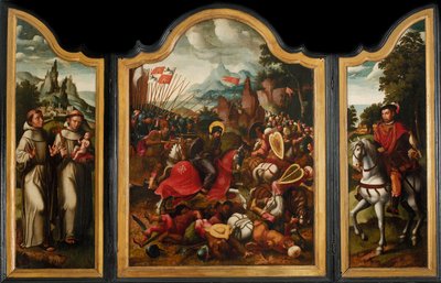 La battaglia di Clavijo, ca 1525-1550 da Ambrosius Benson