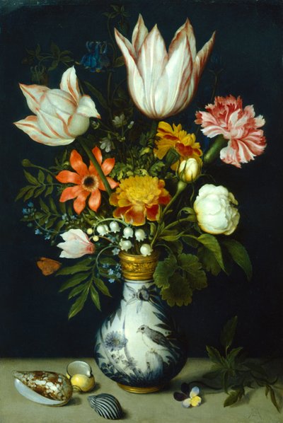 Fiori in un vaso di porcellana (c1600) da Ambrosius Bosschaert the Elder