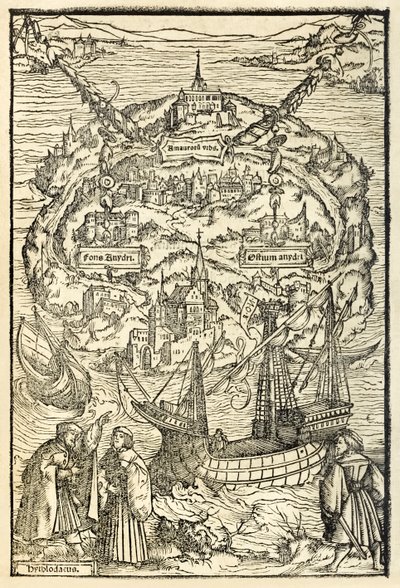 Mappa della Nuova Isola di Utopia da un