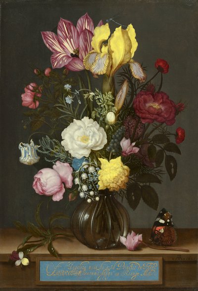 Bouquet di fiori in un vaso di vetro da Ambrosius the Elder Bosschaert