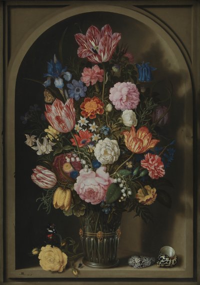 Bouquet di fiori in una nicchia di pietra da Ambrosius the Elder Bosschaert