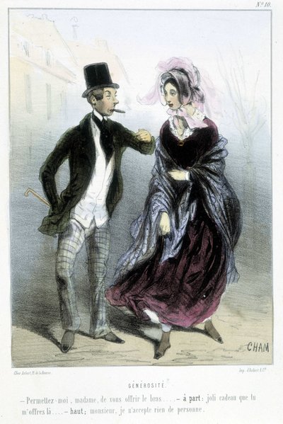 Generosità - in “Madeleines” di Cham, v.1870-1880 da Amédée de Noé