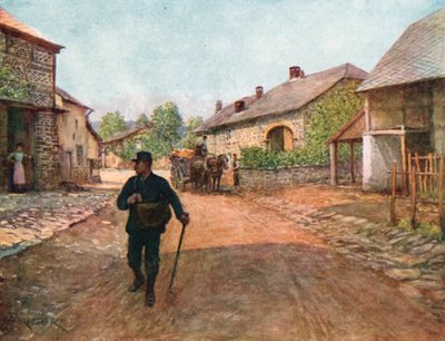 La Gleiza, un villaggio nelle Ardenne (litografia a colori) da Amedee (after) Forestier