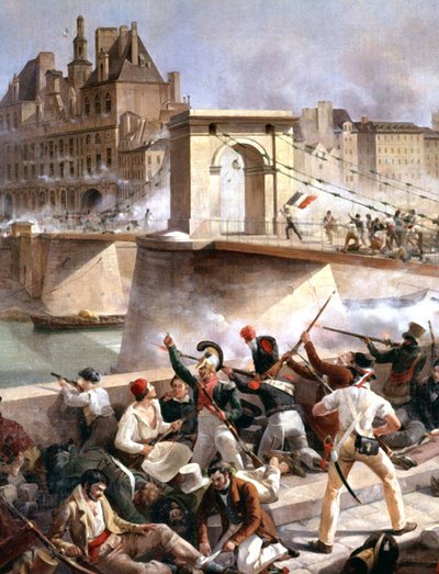 Ponte di Arcole, Cattura del municipio di Parigi il 28 luglio da Amédée Bourgeois