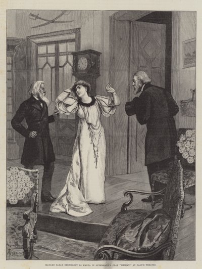 Madame Sarah Bernhardt come Magda nel dramma Heimat di Sudermann, al Daly