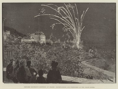 Il compleanno della Principessa Beatrice a Grasse, illuminazioni e fuochi d
