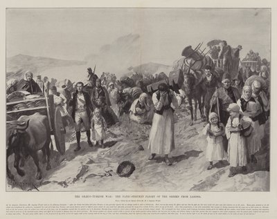 La guerra greco-turca, la fuga in preda al panico dei greci da Larissa da Amedee Forestier