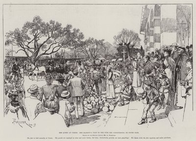La Regina a Cimiez, Visita di Sua Maestà alla Fete des Congourdons, o Fiera delle Zucche da Amedee Forestier