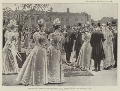 La visita reale in Irlanda, il duca e la duchessa di York alla festa in giardino al Viceregal Lodge, Dublino da Amedee Forestier