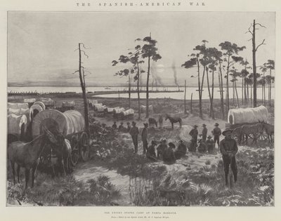 La guerra ispano-americana, il campo degli Stati Uniti al porto di Tampa da Amedee Forestier