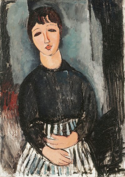 Un Servitore con un Grembiule a Righe da Amedeo Modigliani