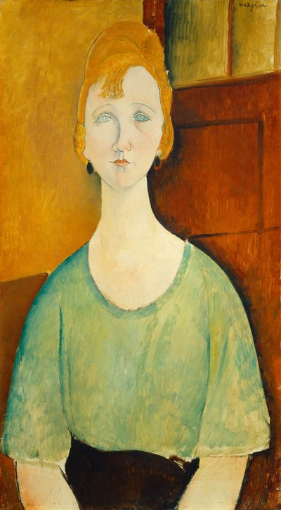 Ragazza in una camicetta verde da Amedeo Modigliani