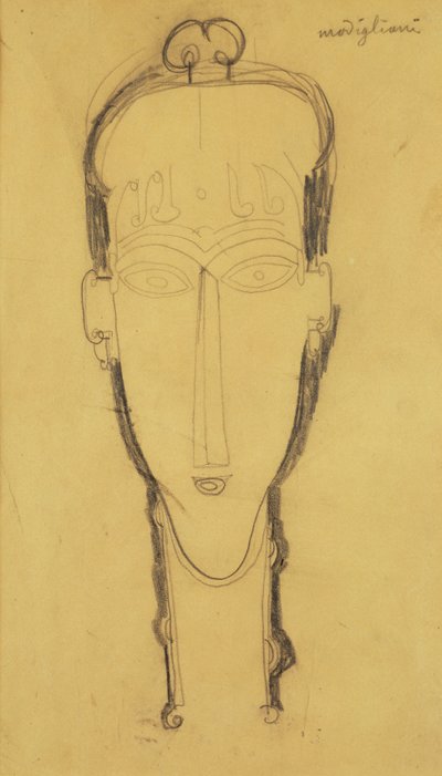 Testa di una Cariatide con Copricapo, 1911 da Amedeo Modigliani