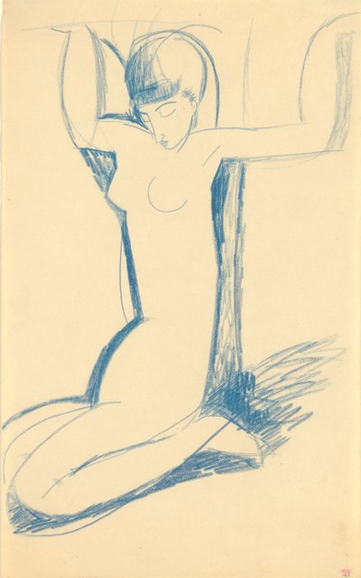 Cariatide blu inginocchiata, c. 1911 da Amedeo Modigliani