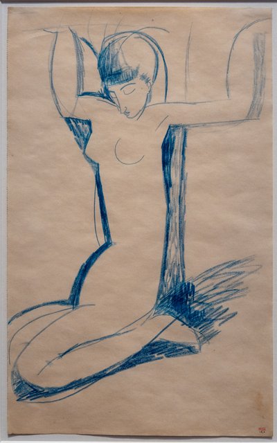 Cariatide inginocchiata, seduta sui talloni (Anna Akhmatova) da Amedeo Modigliani