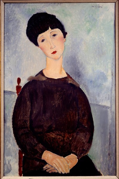 Ritratto di una ragazza bruna seduta dipinto da Amedeo Modigliani da Amedeo Modigliani