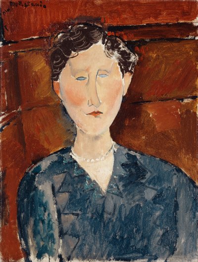 Ritratto di una donna in una camicetta blu, c.1916 da Amedeo Modigliani