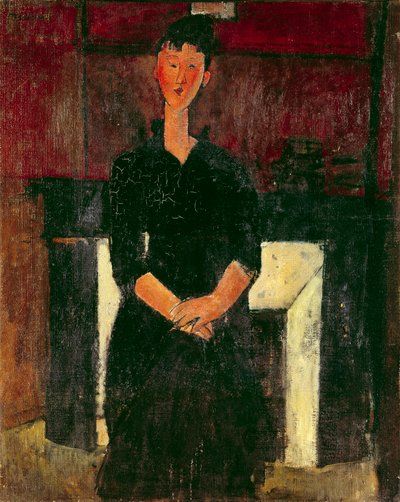 Ritratto di una ragazza davanti al camino da Amedeo Modigliani