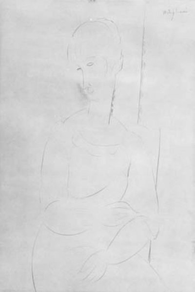 Ritratto di una giovane ragazza seduta. Mezzo busto, testa a sinistra da Amedeo Modigliani