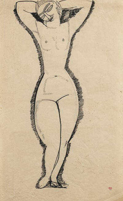 Nudo in piedi con braccia alzate, 1911 da Amedeo Modigliani