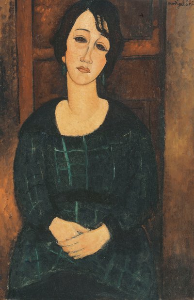Donna in un vestito scozzese, 1916 da Amedeo Modigliani