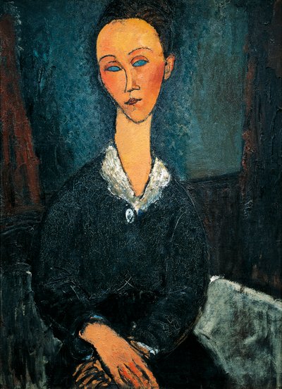 Donna con colletto bianco, ritratto di Lunia Czechowska da Amedeo Modigliani