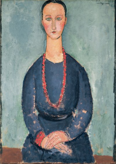 Donna con una collana rossa, 1918 da Amedeo Modigliani