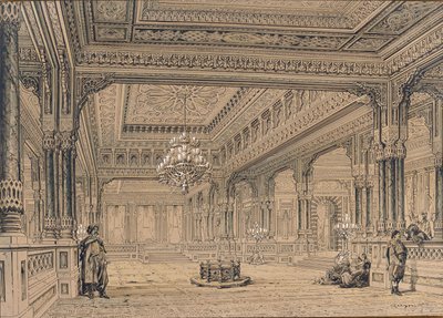 Interno del Palazzo Ciragan a Istanbul, 1872 da Amedeo Preziosi
