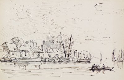 Scena fluviale con chiatte, c.1803 da Amelia Long