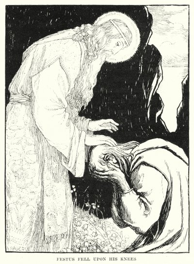 Festus cadde in ginocchio (incisione) da Amelia M. (attr.to) Bowerley or Bauerle