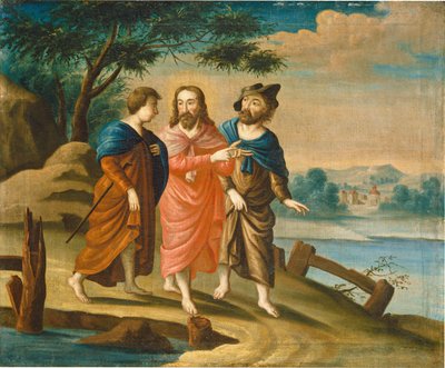 Cristo sulla strada per Emmaus da American 18th Century