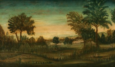 Paesaggio con edifici da American 18th Century