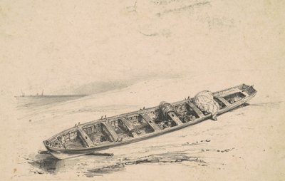 Una scialuppa arenata da American 19th Century