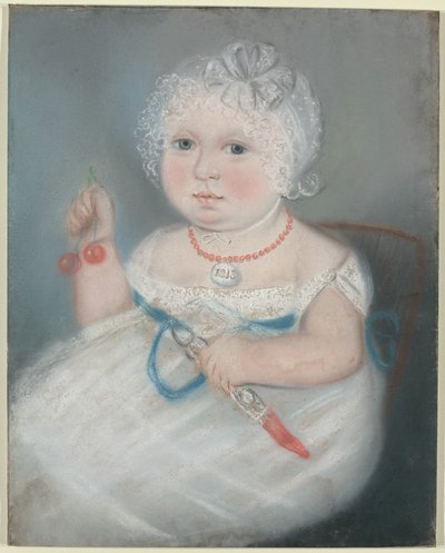 Bambino con medaglione da American 19th Century