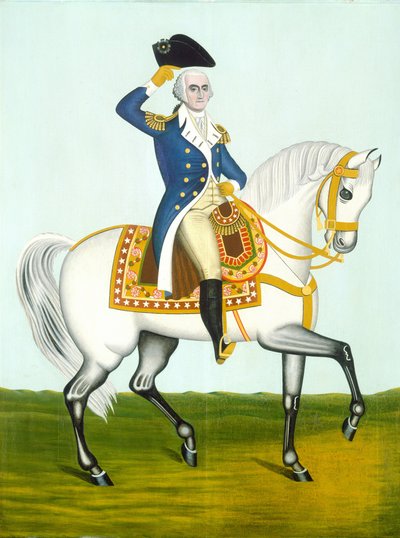 Generale Washington su un cavallo bianco da American 19th Century
